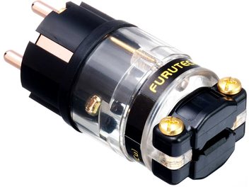 Furutech FI-E 11 (Cu) sort transparent sort med guldbelagte ben og skruer, nærbillede