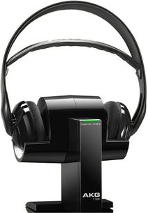 AKG K930 sort hovedtelefoner, set forfra, hovedbånd og ørepuder i læder, synlige transducere, plastikstøtte