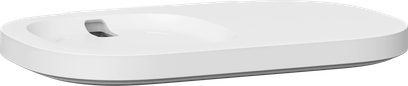Sonos Shelf Lautsprecherständer weiß, Draufsicht, längliche ovale Form, glatte ebene Oberfläche, weiße Farbe