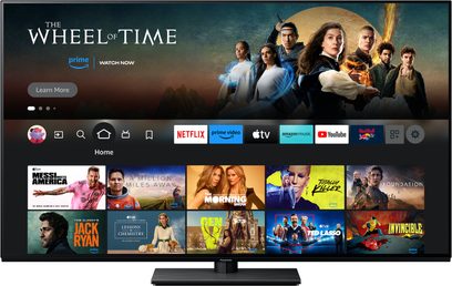 Panasonic TV-55Z85AEG High Definition Television, front view, displaying streaming apps and multimedia content