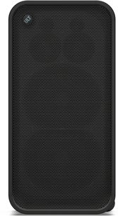 Bærbar svart Sony ULT TOWER MAX Bluetooth-høyttaler, forfra med perforert gitter og ULT-logo