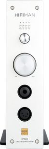 Предусилител за слушалки с високо качество Hifiman EF500, преден изглед, 2 сребърни бутона, 2 джека, 1 XLR вход, 2 сребърни винта