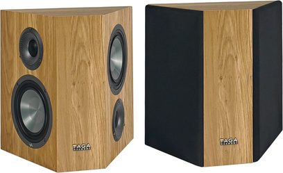 Taga Harmony Platinum S-100 V.4 Regallautsprecher in hellem Eichenholz, rechteckig, mit 3 runden Lautsprechern