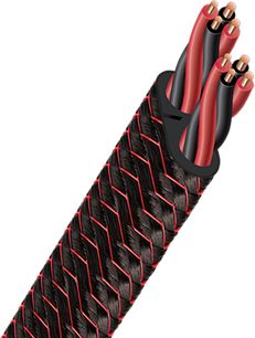 Zvočni kabel Audioquest Rocket 33 črne in rdeče opletene barve, črna obloga, pozlačeni bananasti konektorji