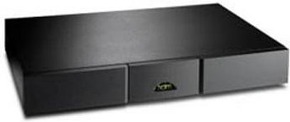 Naim Audio NAP 150X sort effektforstærker, frontvisning, med minimalistisk front og grønt logo i midten