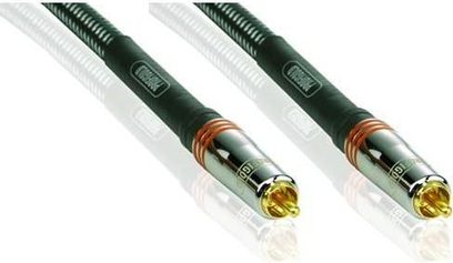 To sorte digitale Profigold PGD 4000 koaksialkabeler med forgyldte stik, set forfra på hvid baggrund