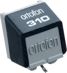 Diament do wkładki gramofonowej Ortofon STYLUS 310, widok perspektywiczny, prostokątna obudowa czarno-szara, napis "ortofon 310" na biało