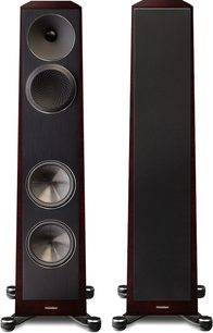 Diffusori da pavimento Paradigm Founder 80F in ciliegio scuro, frontale con tweeter, woofer e porta bass reflex