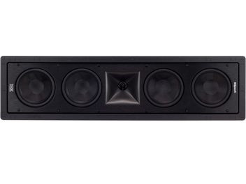 Klipsch THX-504-L sort rektangulær indbygningshøjttaler til væg, 5 runde højttalere på tekstureret frontpanel