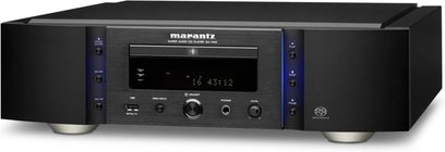 Marantz SA-11S3 sort CD-afspiller, frontvisning, sort front med blå display, sølvfarvede knapper og stik