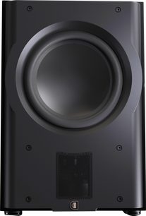 Perlisten R212s Subwoofer, front view, central circular speaker, lower rectangular grille, black finish