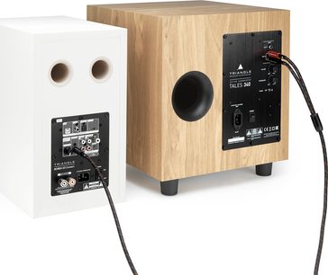 Subwooferový kábel Triangle RED 5 m, čierny pletený s červeným vzorom na prepojenie zosilňovača a subwoofera