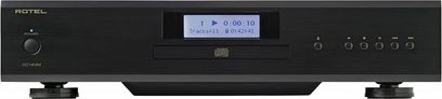 Lettore CD Rotel CD14 MKII nero, vista frontale, display digitale blu, pulsanti e comandi sulla facciata, connettività sul retro