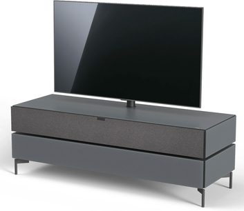 Lavt TV-møbel Spectral Brick BR1502-CM-SAT i antracitgrå og sort, 2 skuffer, til fladskærm, set forfra