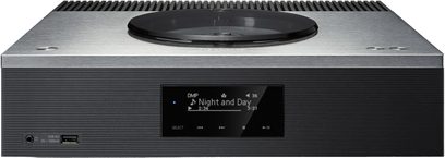 Technics SA-C600EG-S Silber Hochleistungs-Audiosystem, Draufsicht, integrierter CD-Player, LCD-Display, Bedienknöpfe und -regler