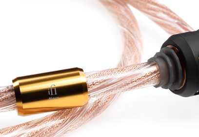 Napájecí síťový kabel iFi NOVA z mědi, pozlacený konektor, průhledný měděný opletený plášť