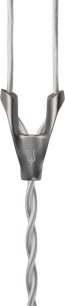 Meze Audio Astru graues Audiokabel mit Metall-Splitter und gedrehter Ummantelung in Vorderansicht