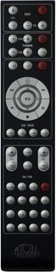 Atoll Electronique DAC300 sølv audio DAC-konverter, frontvisning af fjernbetjening med knapper og drejeknap