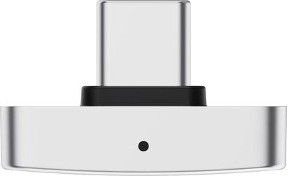 Trasmettitore wireless Questyle QCC Dongle USB‑C compatto argento con LED frontale nero vista frontale