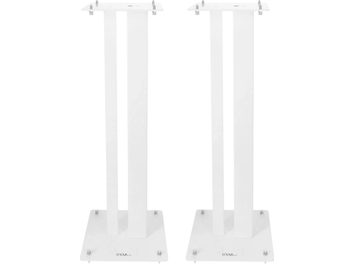 Enova HIFI MAJESTY 80 WH, kaks valget kõlarijalga, eestvaade, ristkülikukujuline struktuur, ruudukujuline alus, nähtavad kruvid