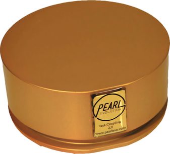 Amortiguador absorbente antivibración Pearl evolution ISOL-Coupling 2.0, vista desde arriba, forma cilíndrica, color dorado