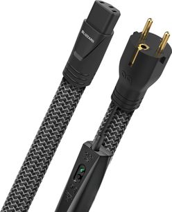 Audioquest Blizzard IEC13 2m netledning, guldbelagte stik, sort flettet kappe, længde 2 meter