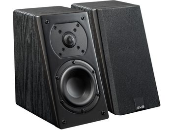 SVS Prime Elevation black ash speaker, front and side view, black enclosure, center speaker, tweeter