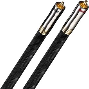 Bir adet kırmızı, bir adet beyaz olmak üzere, altın kaplama konnektörlü, siyah örgü kılıflı, 1 metre uzunluğunda iki adet Real Cable Cheverny II RCA kablosu