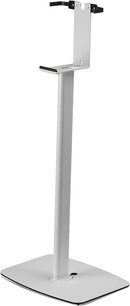 Supporto per altoparlante Flexson per Sonos Five e Play:5 bianco, struttura verticale sottile, base rettangolare piatta, supporto superiore sagomato.