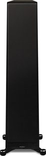 Diffusore da pavimento Paradigm Founder 100F in legno nero, vista frontale, forma rettangolare verticale, griglia nera, piedini neri