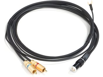 Phono kabelis Van den Hul The D-502 Hybrid TAC/RCA melns, ar dubultu apzeltītu RCA un 4 kontaktu TAC savienotāju