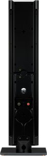 Стенна тонколона Klipsch RP-640D в черно, изглед отзад, тънък колонен формат с видими клеми