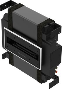 Subwoofer da incasso Bowers & Wilkins ISW-6 nero, chassis in metallo/plastica, cornice bianca, vista 3/4