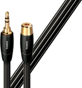 Audioquest Tower audio cable, 3.5mm male to 6.35mm female jack, black and gold, 3 meters, gold-plated connectors