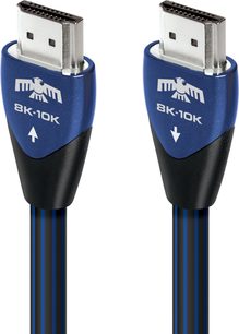 Δύο καλώδια HDMI Audioquest ThunderBird 48Gbps 3m, ασημένιοι συνδετήρες, μαύρο πλεκτό περίβλημα, φωτογραφία προϊόντος