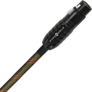 Wireworld Gold Starlight 7 AES/EBU analogt XLR-lydkabel 1 m, sort stik, sort og gul flettet kappe