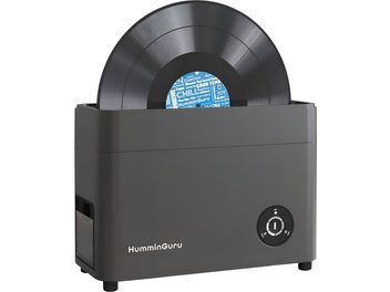 Mașină de spălat discuri HumminGuru HG01 gri antracit cu vinil negru introdus, vedere din față