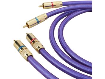 RCA-audiokabel Van den Hul The MC Silver IT 65G paars, dubbele mantel, vergulde stekkers met rode en blauwe markeerringen