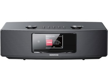 Bordradio FM eller digital Internet Kenwood CR-ST700SCD svart, framifrån, central skärm, 2 vridknappar, 5 knappar