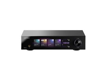 DAC EverSolo Z-10 noir, châssis métallique, vue de face, écran couleur central, grosse molette droite, prise casque gauche