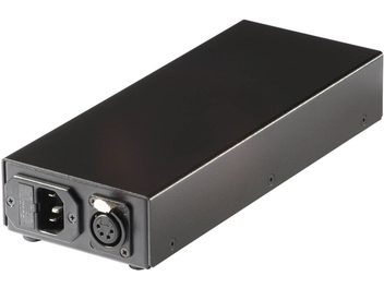 Alimentatore separato Lehmann Audio PWX, scatola metallica nera rettangolare, connettori XLR e di alimentazione sul retro