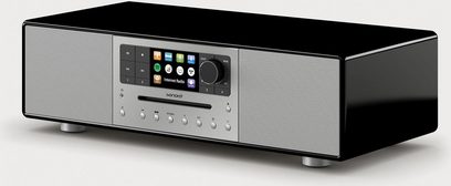 Sonoro Meisterstück radio sort blank - sølv, frontpanel, farvedisplay, knapper, sort og sølvfarvet front