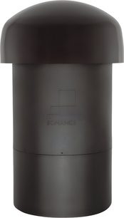 Venkovní reproduktor Sonance SGS 8.1 Pack, matně černý, z plastu, válcový tvar s kopulí, viditelné šrouby, pohled zepředu