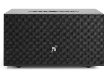 Enceinte Audio Pro C5 MKII W noire, rectangulaire, avec grille frontale texturée et boutons sur le dessus