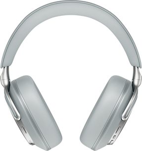 Bowers & Wilkins Px8 S2 Hi-Fi-Kopfhörer in Hellblau, Frontansicht, hellblauer Bügel und silberne Akzente