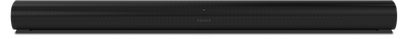 Sonos ARC sort soundbar, mat sort, set forfra, aflang rektangulær form med afrundede kanter, sort akustisk gitter over hele overfladen
