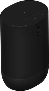Портативна Bluetooth-колонка Sonos Move 2 чорного кольору, із заокругленим дизайном, металевою решіткою та сенсорними кнопками зверху