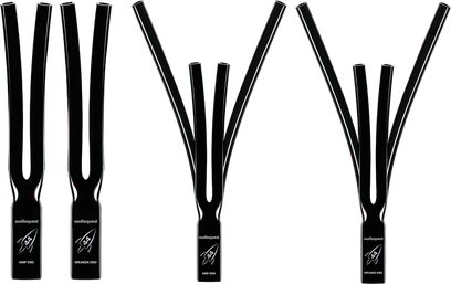 Zubehör für Audioquest-Kabel Rocket 44 SBW schwarz mit 2 gespreizten Enden und weißen Aufschriften