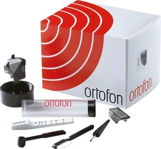 Ortofon 2M Black vinilni gramofon celica s ročico, protitežo, čistilno ščetko in rdečo in belo škatlo