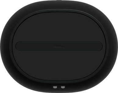 Портативна Bluetooth-колонка Sonos Move 2 чорного кольору, вигляд знизу з овальною базою та зарядними контактами